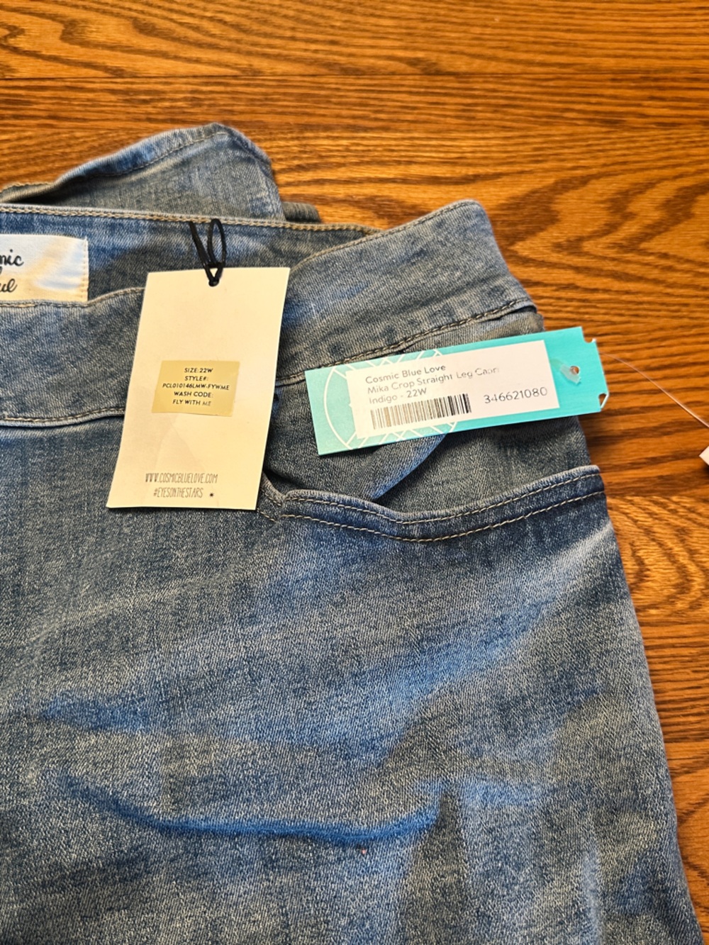 Cosmic Blue Love Women’s Light Indigo Cropped Jeans